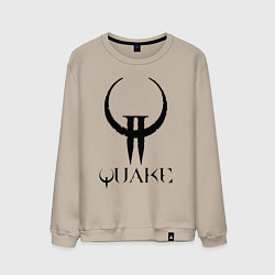 Свитшот хлопковый мужской Quake II logo, цвет: миндальный