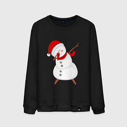 Свитшот хлопковый мужской Снеговик дэб, цвет: черный