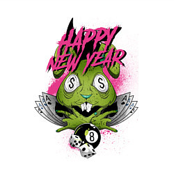 Свитшот хлопковый мужской Green rabbit Happy new year, цвет: белый — фото 2