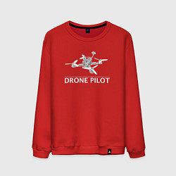 Свитшот хлопковый мужской Drones pilot, цвет: красный