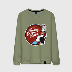 Свитшот хлопковый мужской Nuka cola sticker, цвет: авокадо