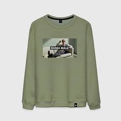 Свитшот хлопковый мужской Sigma male - Бэйтман, цвет: авокадо