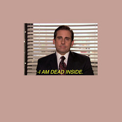 Свитшот хлопковый мужской I am dead inside - Майкл Скотт, цвет: пыльно-розовый — фото 2