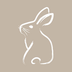 Свитшот хлопковый мужской Кролик нарисованный японской кистью, цвет: миндальный — фото 2