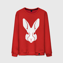 Свитшот хлопковый мужской White rabbit head, цвет: красный