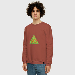 Свитшот хлопковый мужской Треугольная ёлочка, цвет: кирпичный — фото 2