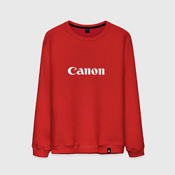 Свитшот хлопковый мужской Canon - белый логотип, цвет: красный