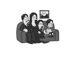 Свитшот хлопковый мужской Addams x Simpsons, цвет: белый — фото 2