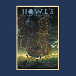 Свитшот хлопковый мужской Howls castle poster, цвет: тёмно-синий — фото 2