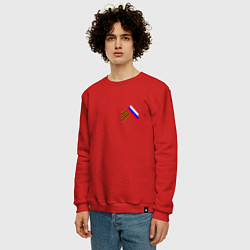 Свитшот хлопковый мужской Триколор георгиевская лента, цвет: красный — фото 2