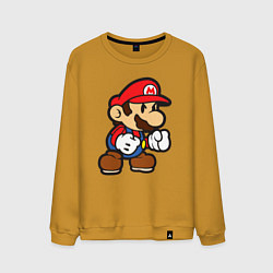 Свитшот хлопковый мужской Классический Марио, цвет: горчичный