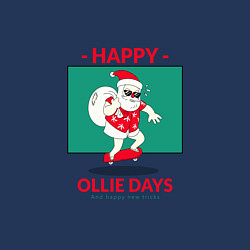 Свитшот хлопковый мужской Happy ollie days and happy new tricks, цвет: тёмно-синий — фото 2