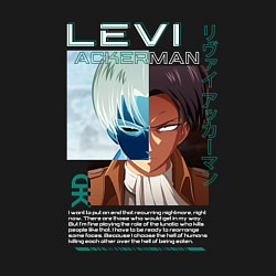Свитшот хлопковый мужской Levi Ackerman Атака титанов, цвет: черный — фото 2
