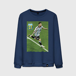 Свитшот хлопковый мужской Argentina - Lionel Messi - world champion, цвет: тёмно-синий
