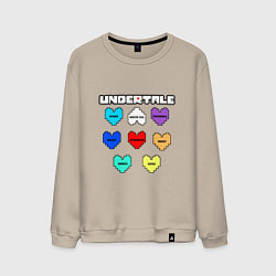 Свитшот хлопковый мужской Undertale - души 8 людей, цвет: миндальный