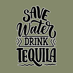 Свитшот хлопковый мужской Спаси воду - пей текилу, цвет: авокадо — фото 2