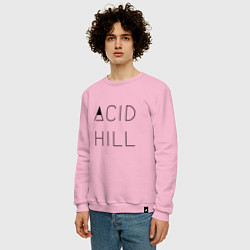 Свитшот хлопковый мужской Acid hill black, цвет: светло-розовый — фото 2