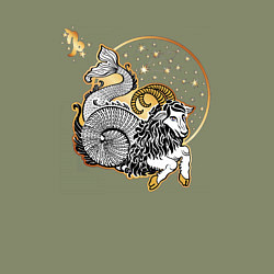 Свитшот хлопковый мужской Звездный козерог, цвет: авокадо — фото 2