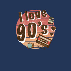 Свитшот хлопковый мужской I love 90-s, цвет: тёмно-синий — фото 2