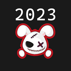 Свитшот хлопковый мужской НГ Кролик злой: символ и надпись, цвет: черный — фото 2