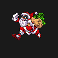 Свитшот хлопковый мужской Санта с мешком денег, цвет: черный — фото 2