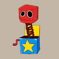 Свитшот хлопковый мужской Бокси Бу Поппи Плейтайм, цвет: миндальный — фото 2