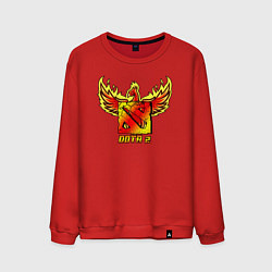 Свитшот хлопковый мужской Дота 2 - огненный феникс, цвет: красный