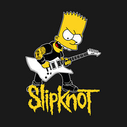 Свитшот хлопковый мужской Slipknot Барт Симпсон рокер, цвет: черный — фото 2