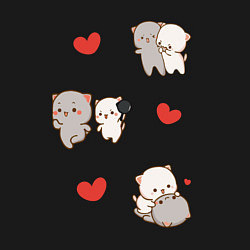 Свитшот хлопковый мужской Стикеры Котиков, цвет: черный — фото 2