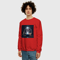 Свитшот хлопковый мужской Волшебство в космосе, цвет: красный — фото 2