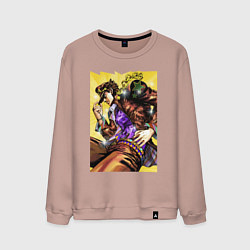 Свитшот хлопковый мужской Джотаро Куджо - JoJo Bizarre Adventure, цвет: пыльно-розовый