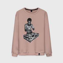 Свитшот хлопковый мужской DJ Bruce Lee, цвет: пыльно-розовый