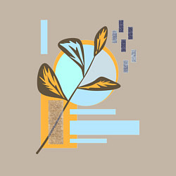 Свитшот хлопковый мужской Минималистский абстрактный рисунок, цвет: миндальный — фото 2