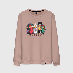 Свитшот хлопковый мужской Моя команда Гусей - Goose Goose Duck, цвет: пыльно-розовый