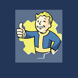 Свитшот хлопковый мужской Волт-Бой с пальцем вверх, цвет: тёмно-синий — фото 2