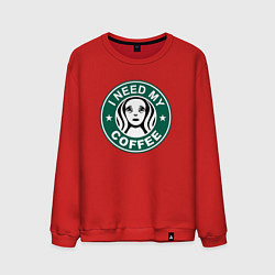 Свитшот хлопковый мужской I need my cofee, цвет: красный