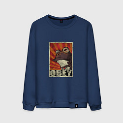 Свитшот хлопковый мужской Obey frog, цвет: тёмно-синий