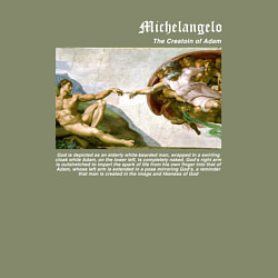 Свитшот хлопковый мужской Фреска Микеланджело, цвет: авокадо — фото 2