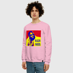 Свитшот хлопковый мужской Рик Росс поп-арт, цвет: светло-розовый — фото 2