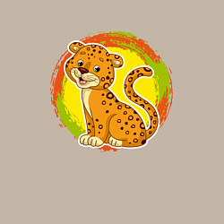 Свитшот хлопковый мужской Мультяшный ягуар, цвет: миндальный — фото 2