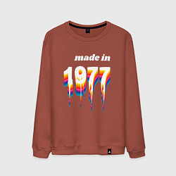 Свитшот хлопковый мужской Made in 1977 liquid art, цвет: кирпичный