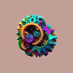 Свитшот хлопковый мужской Цветные шестерёнки, цвет: пыльно-розовый — фото 2