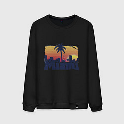 Свитшот хлопковый мужской Beach of Miami, цвет: черный