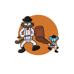 Свитшот хлопковый мужской Шоу Щекотки и Царапки, цвет: белый — фото 2