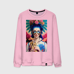 Свитшот хлопковый мужской Алиса в стране чудес, цвет: светло-розовый