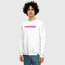 Свитшот хлопковый мужской Mamamoo gradient logo, цвет: белый — фото 2