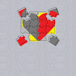 Свитшот хлопковый мужской Головоломка пазл - сердце, цвет: меланж — фото 2