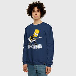 Свитшот хлопковый мужской Offspring Барт Симпсон рокер, цвет: тёмно-синий — фото 2