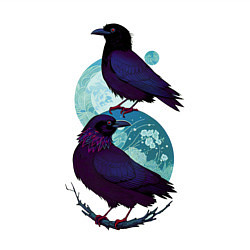 Свитшот хлопковый мужской Фиолетовые вороны, цвет: белый — фото 2