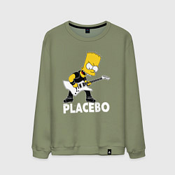 Свитшот хлопковый мужской Placebo Барт Симпсон рокер, цвет: авокадо